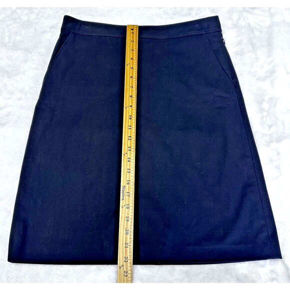 Theory Womens Black Cotton A-Line 4-Pockets Knee Length Skirt Sz 8 - Picture 5 of 11